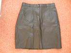 Leren zwarte rok doorgeknoopt maat 42 nieuw ! T 38 cm, l 50, Zwart, Maat 42/44 (L), Nieuw, Ophalen of Verzenden