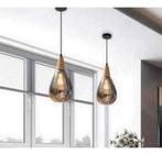 Hanglamp druppel chroom chrome e27 waterdruppel NIEUW + hout, Huis en Inrichting, Lampen | Hanglampen, 50 tot 75 cm, Nieuw, Ophalen of Verzenden