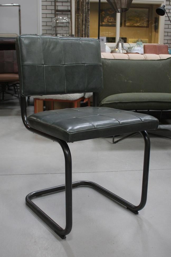 8 x leuke eetkamerstoel NELSON Jess Design leer sledestoel, Ophalen, Zo goed als nieuw, Leer, Vijf, Zes of meer stoelen