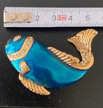 Vintage geëmailleerde VIS broche, Overige materialen, Ophalen of Verzenden, Zo goed als nieuw, Zilver
