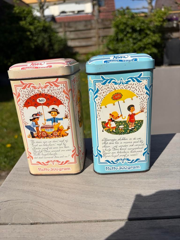 Twee vintage Venz hagelslagblikken, Ophalen of Verzenden, Gebruikt, Overige, Overige merken