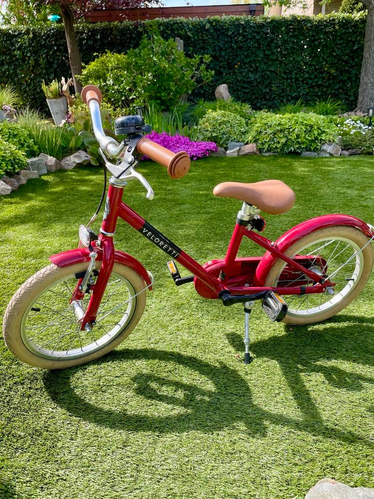 Veloretti kinderfiets 16 inch - rood, Fietsen en Brommers, Fietsen | Kinderfietsjes, Ophalen, Zijwieltjes, 16 tot 20 inch, Velgrem
