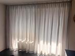 Lichtgrijze gordijnen inclusief rail, Ophalen, Zo goed als nieuw, Wit, 200 cm of meer