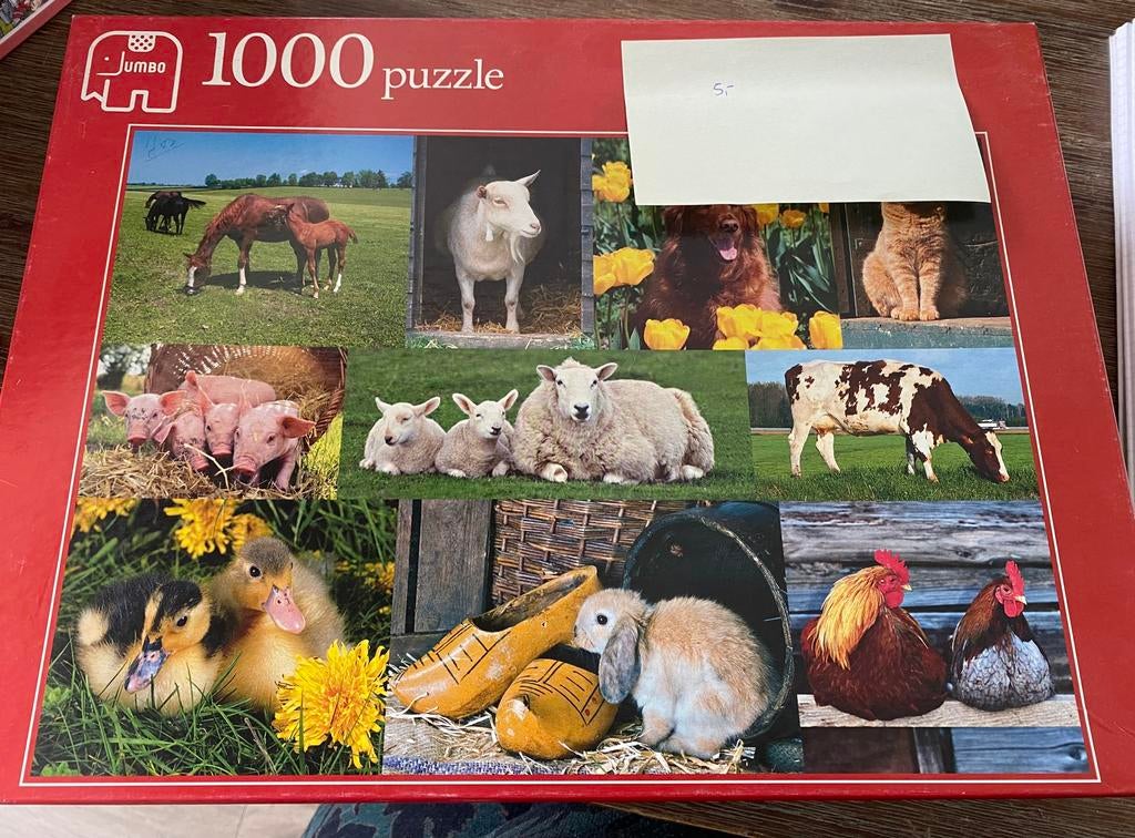 Boerderijdieren puzzel, Ophalen of Verzenden, 500 t/m 1500 stukjes, Zo goed als nieuw