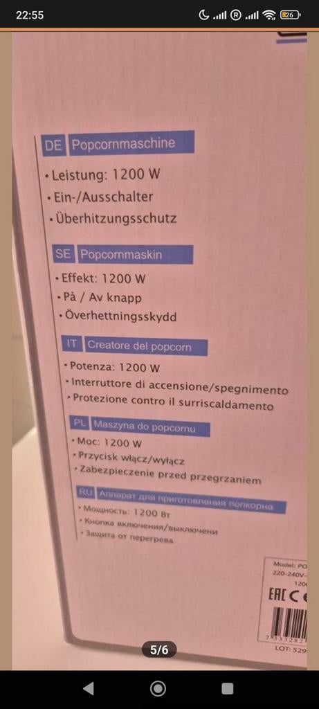 Zo goed als nieuwe popcornmachine - weinig gebruikt, Ophalen of Verzenden