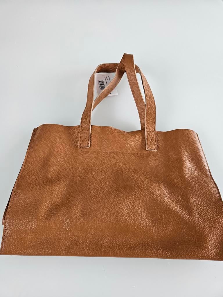 Nieuwe Shabbies leren tas met druksluiting en ritsvak, Ophalen of Verzenden, Nieuw, Bruin, Handtas