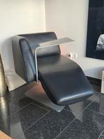 Moderne relaxfauteuil met laptop of boek plateau - Echt leer, Ophalen, Gebruikt, 75 tot 100 cm, 75 tot 100 cm