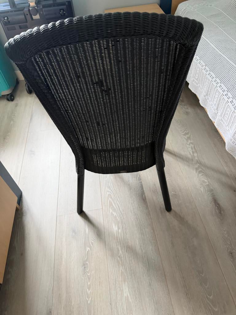 8 Lloyd Loom stoelen - Donkerblauw., Ophalen, Gebruikt, Blauw, Riet of Rotan