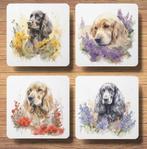 Engelse Cockerspaniël Aquarel onderzetters met houder, Ophalen of Verzenden, Nieuw, Glas of Kopje