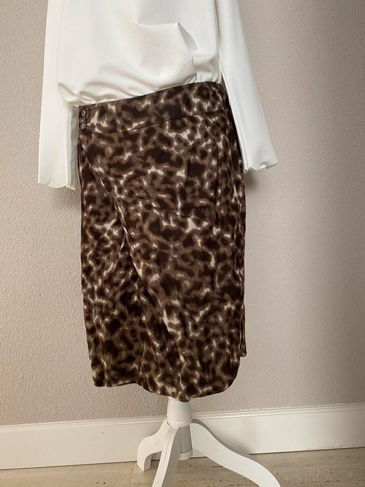 Rok Bruin Maat 42 Promiss, Kleding | Dames, Rokken, Zo goed als nieuw, Maat 42/44 (L), Bruin, Knielengte, Ophalen of Verzenden