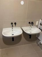 Plieger Brussel wastafel 60x47cm wit 2x, Zo goed als nieuw, Minder dan 100 cm, Wasbak of Wastafel, 25 tot 50 cm