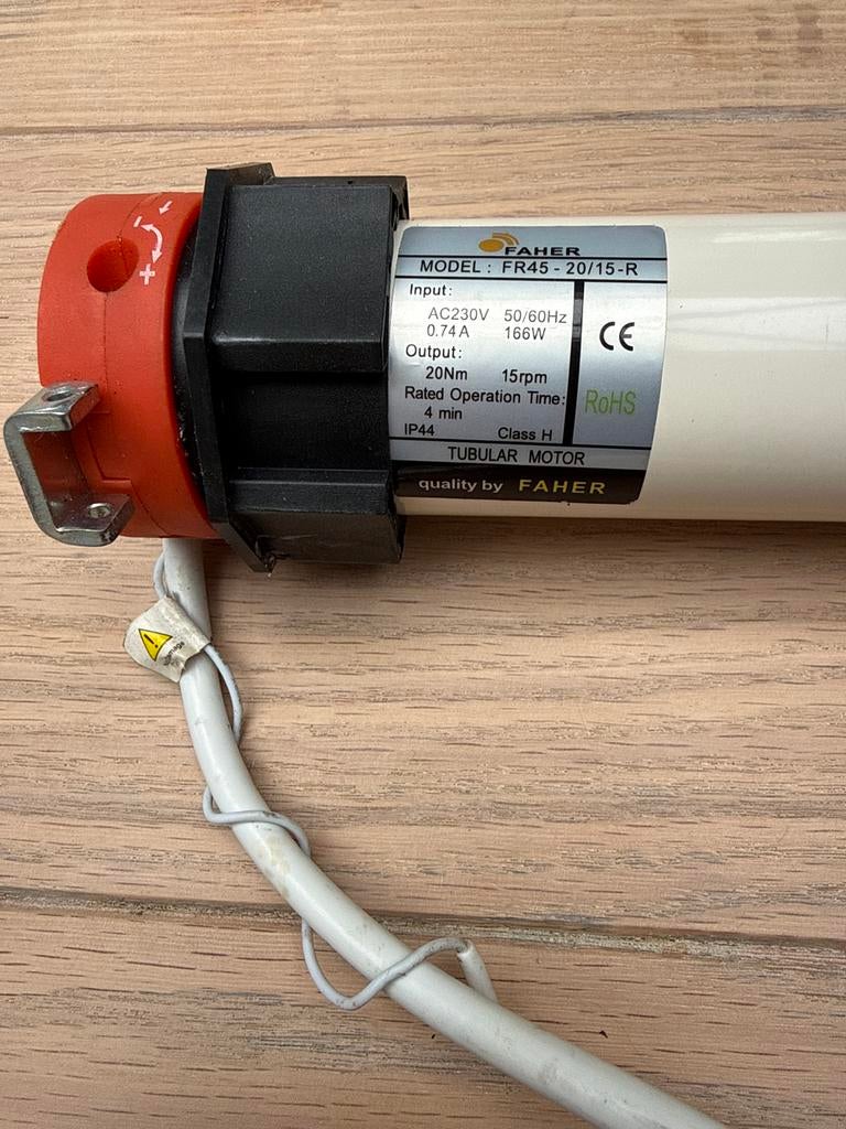 Faher Rolluikmotor FR45-20/15-R - Nieuwstaat, Ophalen, Zo goed als nieuw, Wit, Elektrische bediening