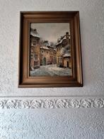 Schilderij 'Wilhelmus' - Wintergezicht in Oud Straatje, Antiek en Kunst, Ophalen of Verzenden