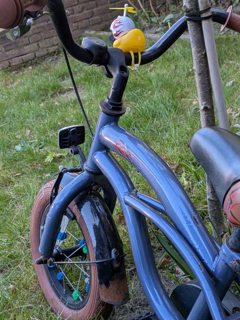 Kinderfiets 16 inch - Blauw met bruine banden, Fietsen en Brommers, Fietsen | Kinderfietsjes, Ophalen of Verzenden