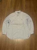 Ralph Lauren overhemd blauw met wit – donkerblauw logo – XL, Ophalen of Verzenden, Nieuw, Blauw, Halswijdte 43/44 (XL)