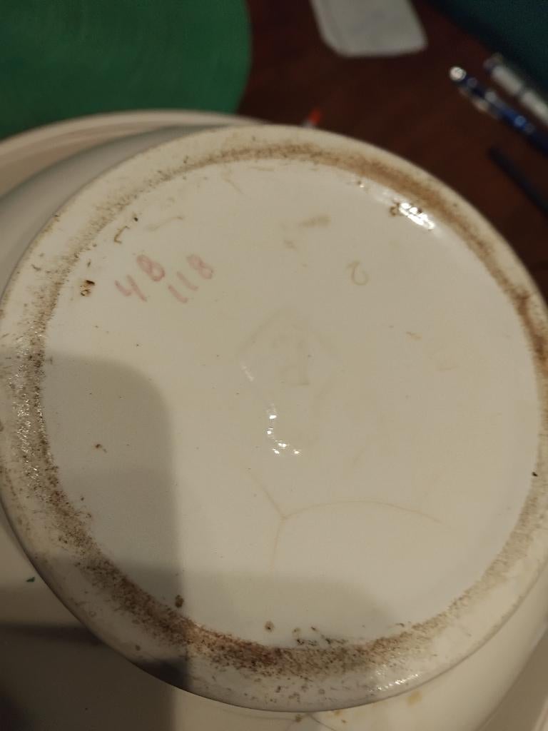 Regout lampetkan met schaal, Antiek en Kunst, Ophalen