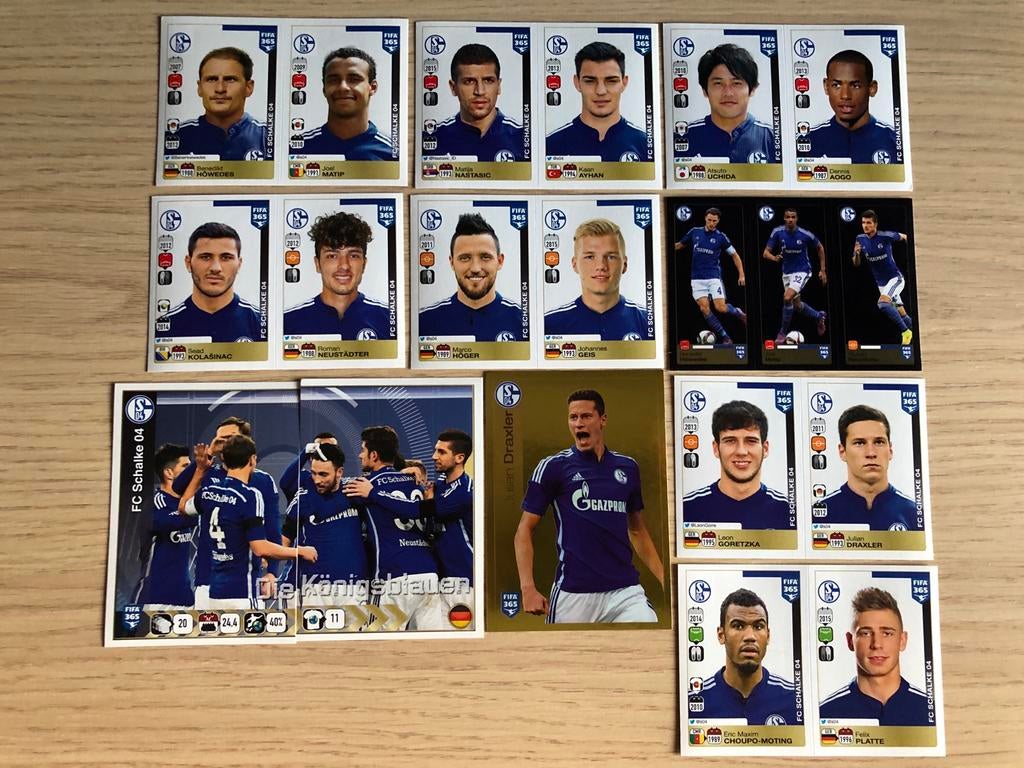 Panini FIFA 365 2016 set Duitse stickers FC Schalke 04, Ophalen of Verzenden, Zo goed als nieuw, Buitenlandse clubs, Spelerskaart
