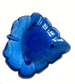 Vintage Franse glazen bonbonschaal blauwe blad art deco, Ophalen of Verzenden