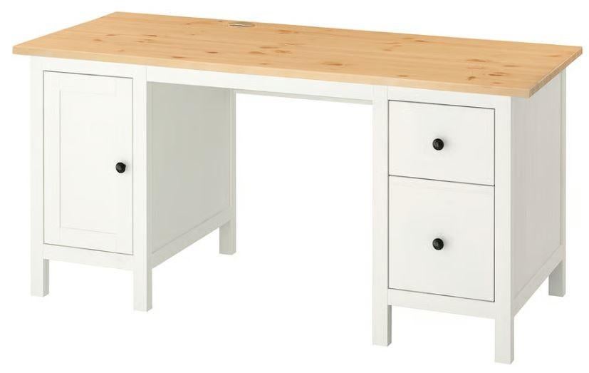 IKEA Hemnes bureau wit, Ophalen, Met lades, Gebruikt, 155 cm