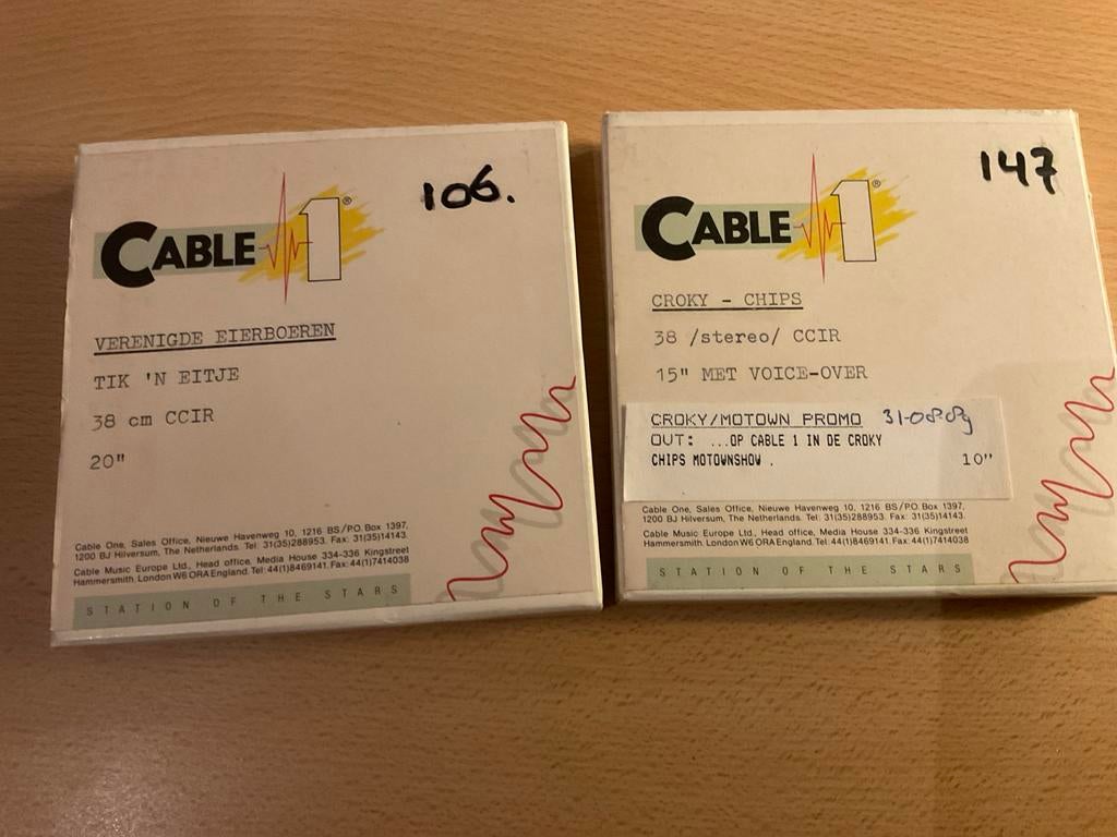 2 reclame tapes Radio Cable 1 (Verenigde Eierboeren, Croky), Ophalen of Verzenden, Gebruikt