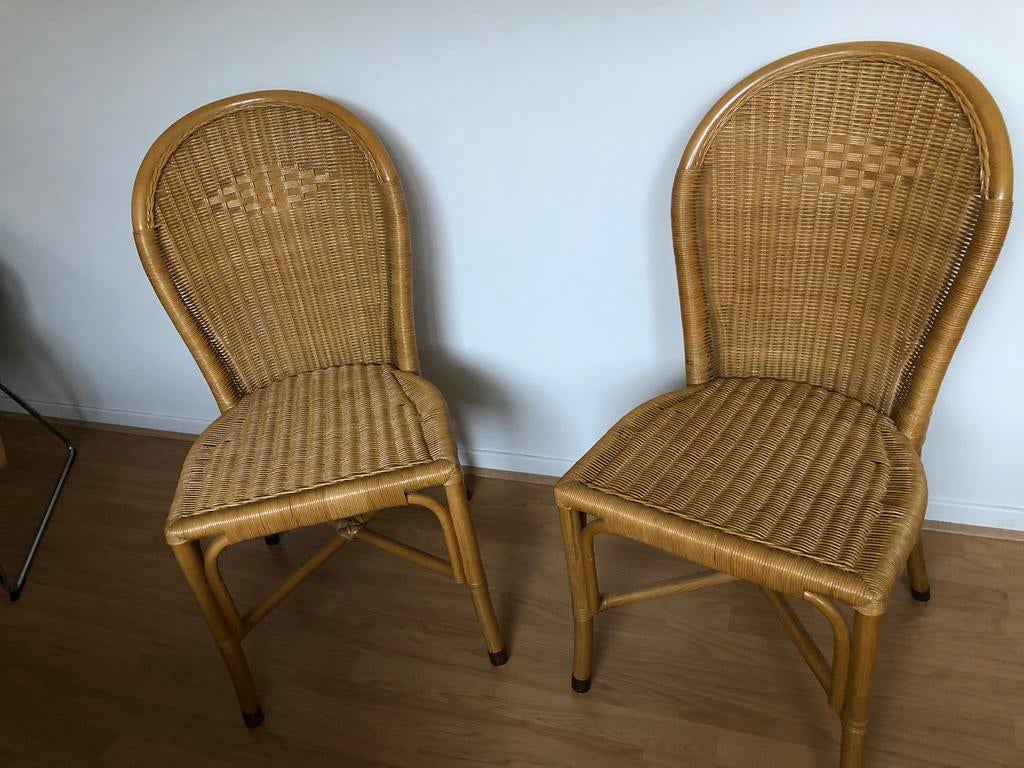 Als nieuw kunstof rieten stoelen!, Ophalen of Verzenden