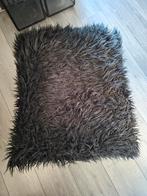 Zwart pluizig kussen 2 stuks, Ophalen, Zwart, Vierkant