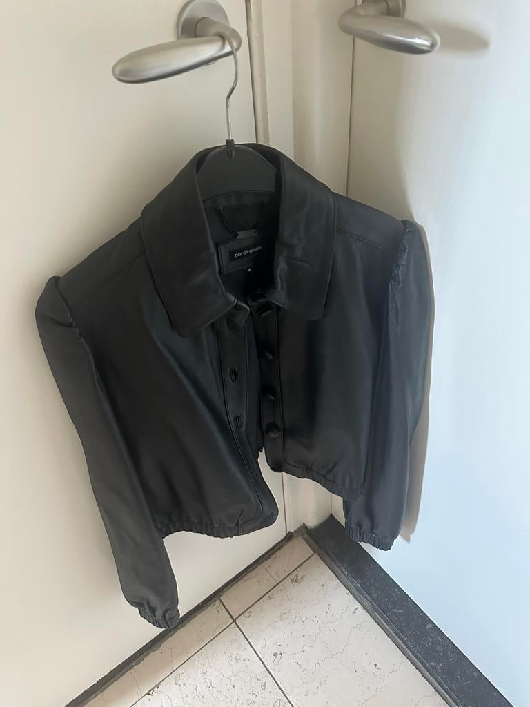 Caroline Biss zwart leren jasje maat 40 Nieuwprijs 299€, Maat 38/40 (M), Verzenden, Zwart, Zo goed als nieuw