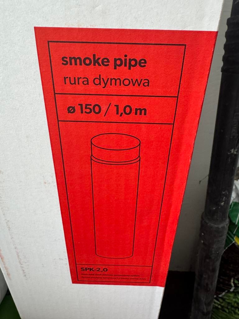 Zwarte enkelwandige openhaard buis Ø 150 / 1,0 m, Ophalen, Nieuw, Houthaard