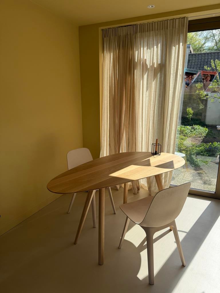 2x IKEA ODGER Stoelen - Beige/Lichtgrijs, Huis en Inrichting, Ophalen, Kunststof, Gebruikt, Twee