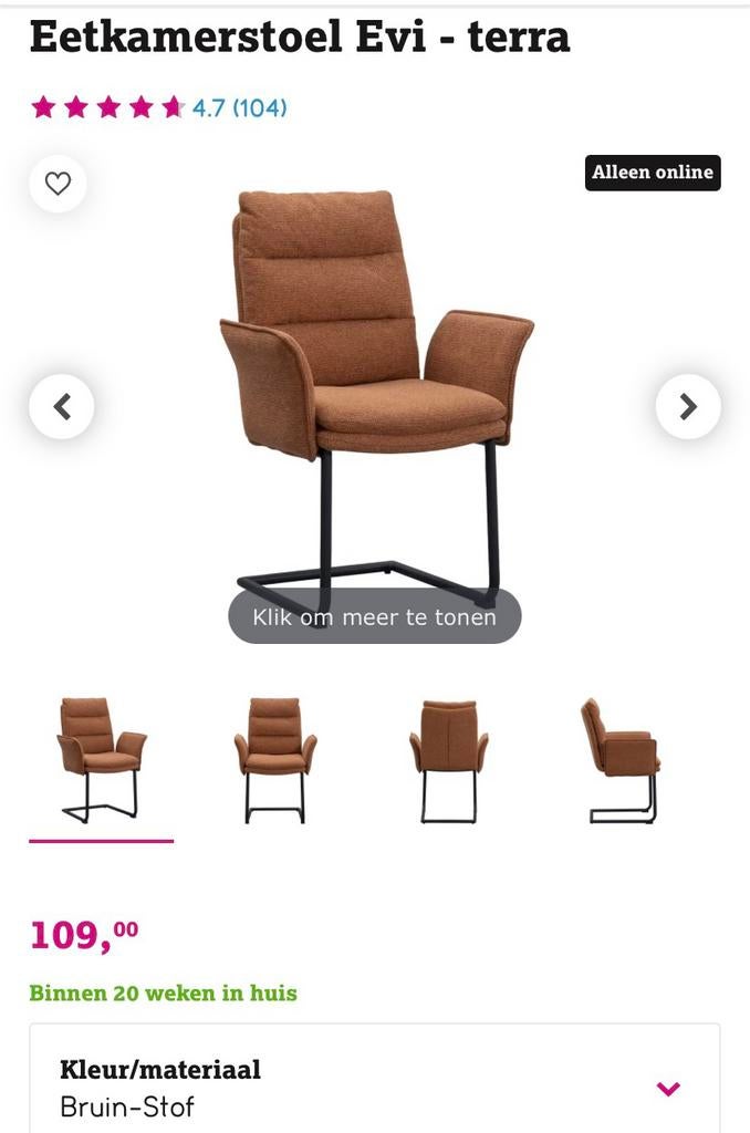 Eethoek eetkamer stoelen, Huis en Inrichting, Stoelen, Ophalen, Zo goed als nieuw, Vijf, Zes of meer stoelen