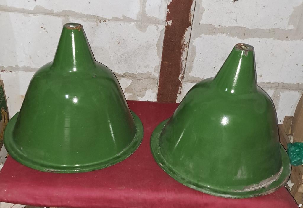 Lamp lampen emaille lampenkappen, Antiek en Kunst, Ophalen