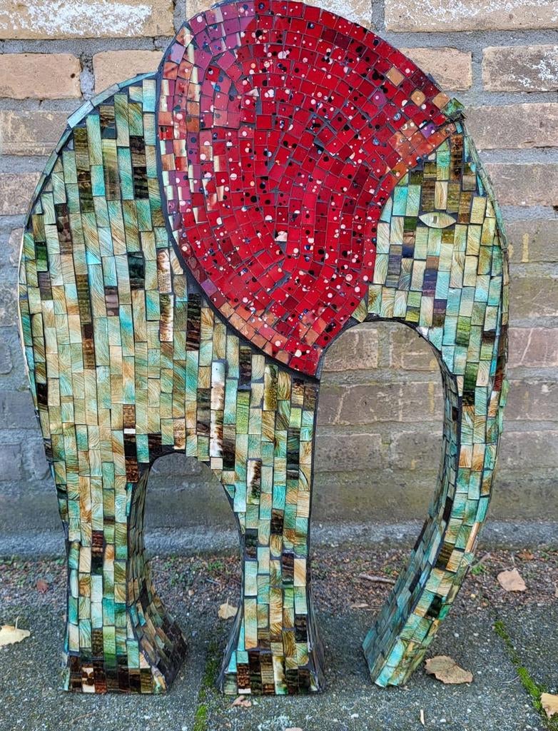 Vintage/Handmade/Mozaïek/Olifant, Ophalen of Verzenden