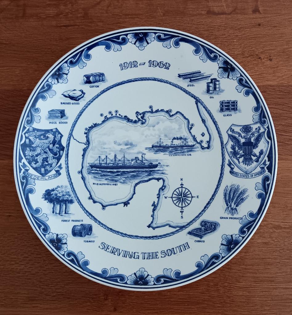 HAL / Holland America Line Wandbord 1912-1962 - Schoonhoven, Antiek en Kunst, Ophalen of Verzenden