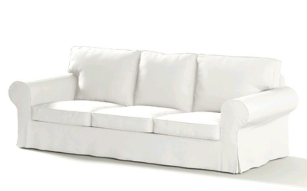 IKEA Ektorp hoes 3 zits bank bankhoes wit, Gebruikt, Driepersoons, 75 tot 100 cm, Ophalen of Verzenden