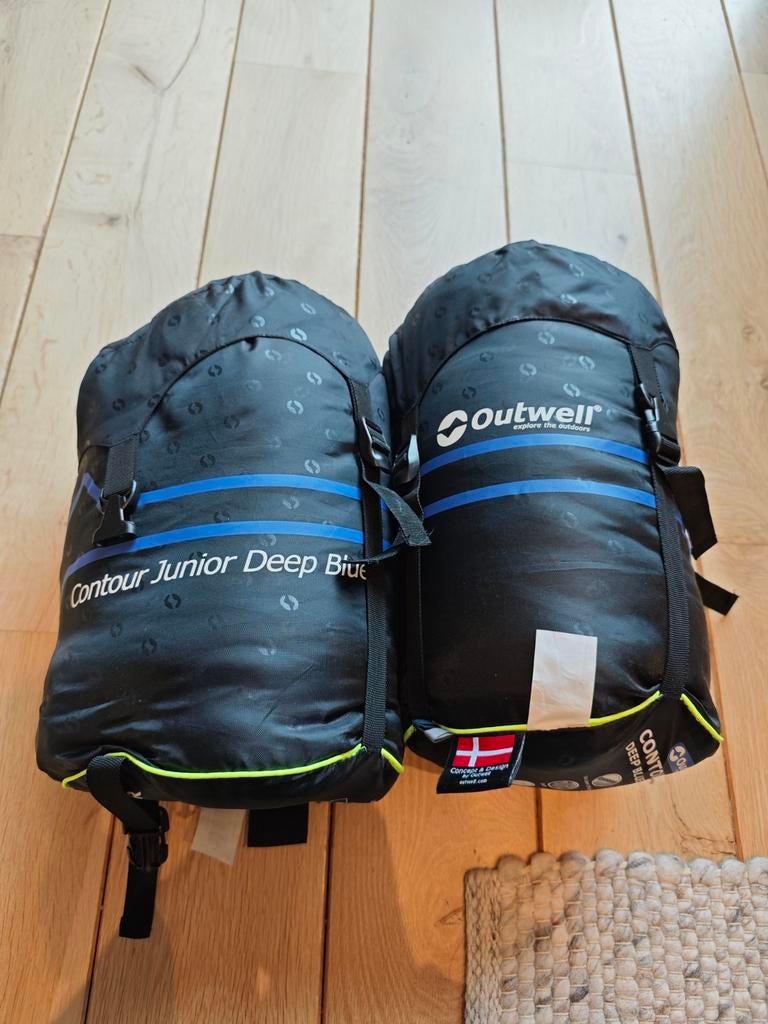 2x Outwell Contour Junior slaapzakken - Zo goed als nieuw, Ophalen of Verzenden, Zo goed als nieuw