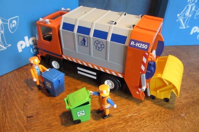 city life 4418 vuilniswagen auto recycling containers 100%, Ophalen of Verzenden, Zo goed als nieuw, Complete set
