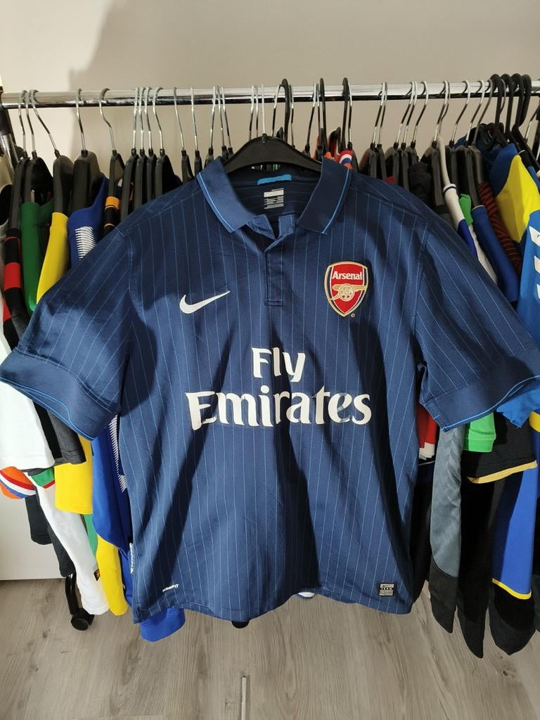 (L) Retro Nike Fit Dry 2009/10 Arsenal Uit Voetbal Jersey, Sport en Fitness, Voetbal, Maat L, Ophalen of Verzenden, Gebruikt, Shirt
