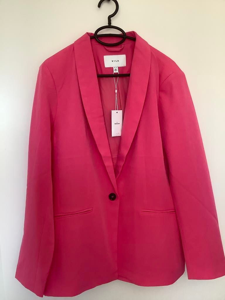 Blazer, supermooi Vila, gevoerd,nieuw, maat 42, donkerroze., Kleding | Dames, Jasjes, Kostuums en Pakken, Maat 42/44 (L), Nieuw
