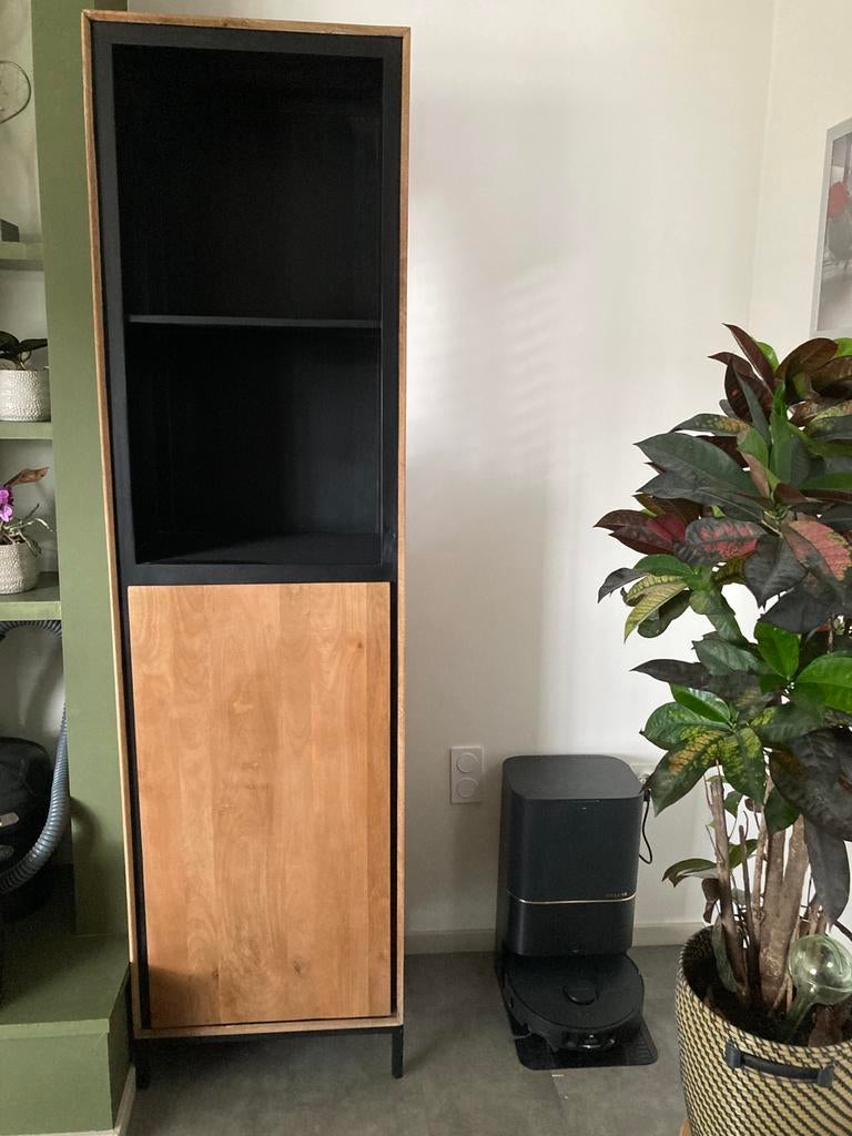 Hoge kast mangohout nieuw!, Huis en Inrichting, Kasten | Boekenkasten, Ophalen, Met deur(en), Mangohout, 200 cm of meer