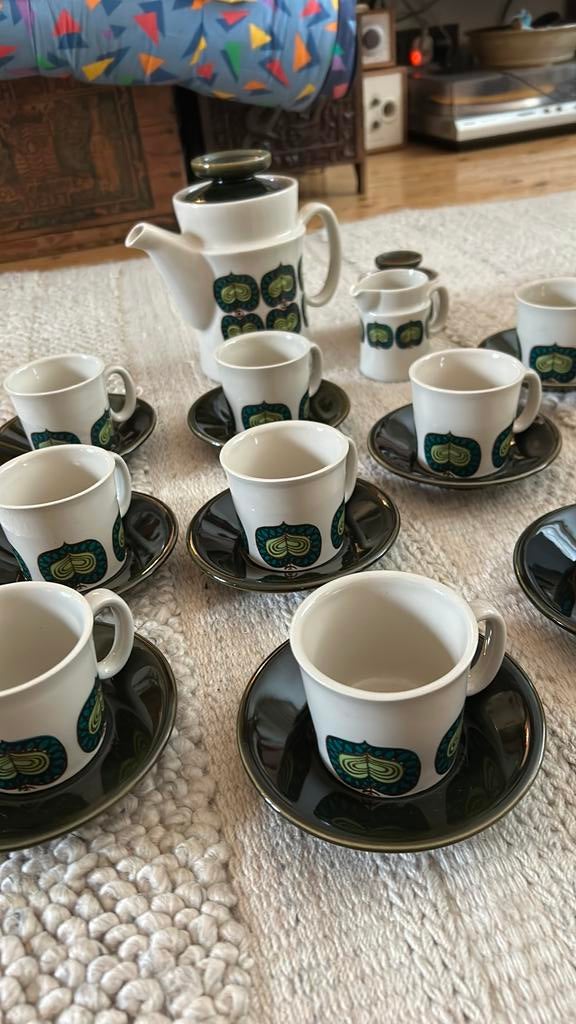 Vintage koffie servies Kera Vitral Tsjechoslowakije, Ophalen of Verzenden