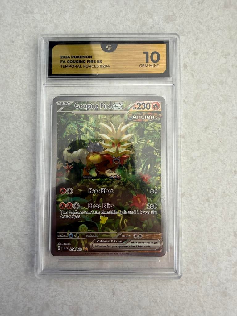 Gouging Fire EX 204/162 - SIR - Grade 10 GEM MINT -, Ophalen of Verzenden, Zo goed als nieuw, Losse kaart, Foil