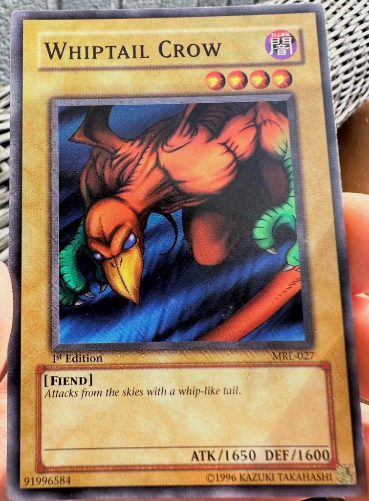 Yu-Gi-Oh! Whiptail Crow MRL 1st Edition Old US Print !, Ophalen of Verzenden, Zo goed als nieuw, Losse kaart