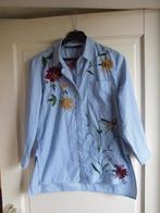 Zara blauw wit gestreept blouse met borduur 38, Maat 38/40 (M), Blauw, Zara, Nieuw