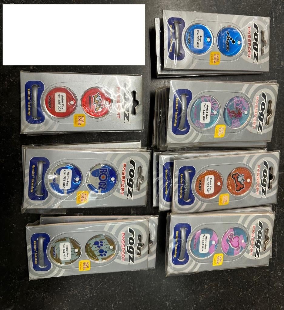 20 x Rogz for dogz hondenpenning plastic, Nieuw, Ophalen of Verzenden, Rogz, Nvt