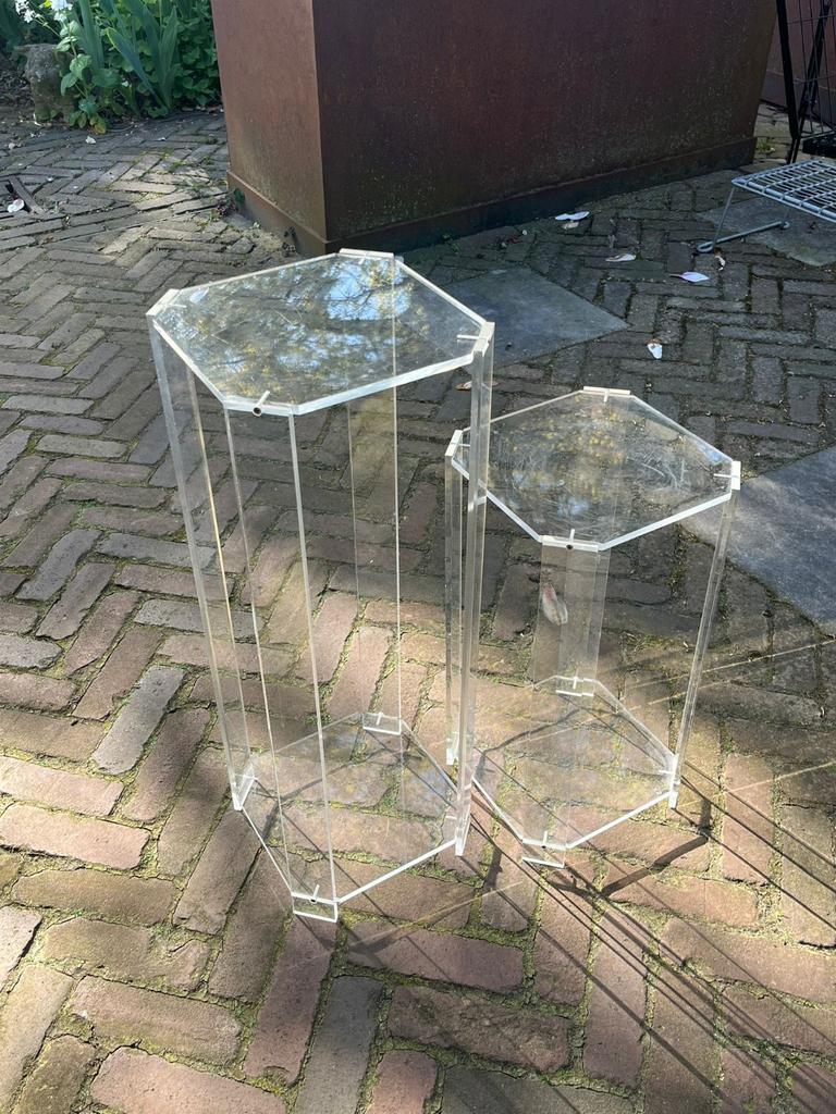 2 Plexiglas plantentafeltjes, Ophalen, Gebruikt
