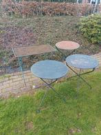 4 bistro tuintafels Brocante, Tuin en Terras, Tuintafels, Ophalen of Verzenden, Rond, Metaal