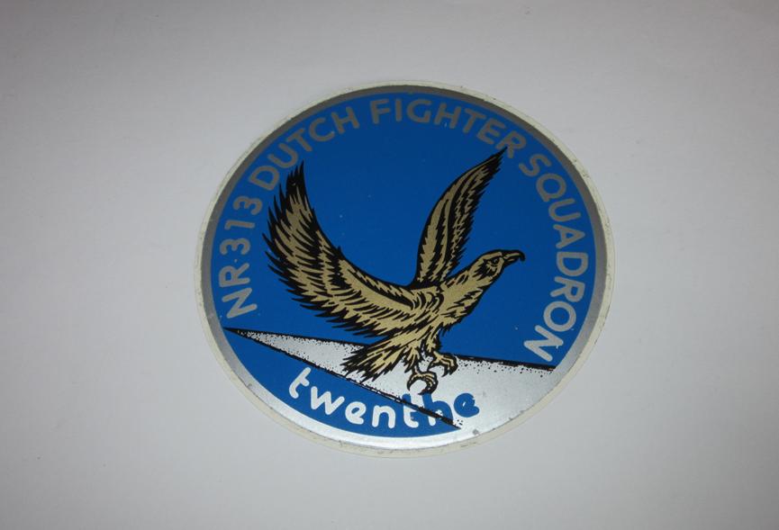 313 Dutch Fighter Squadron sticker Twenthe, Verzamelen, Militaria | Algemeen, Verzenden, Luchtmacht, Nederland, Overige typen