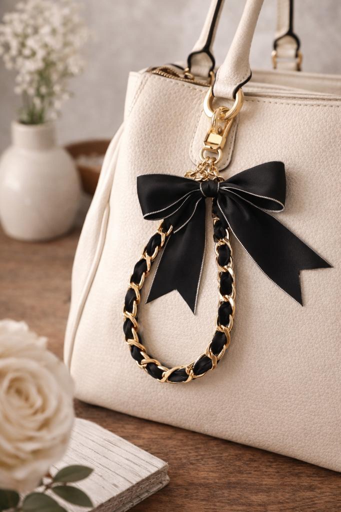 Tassenhanger zijden sjaal zwart - Nieuw!, Sieraden, Tassen en Uiterlijk, Overige Accessoires, Nieuw, Ophalen of Verzenden