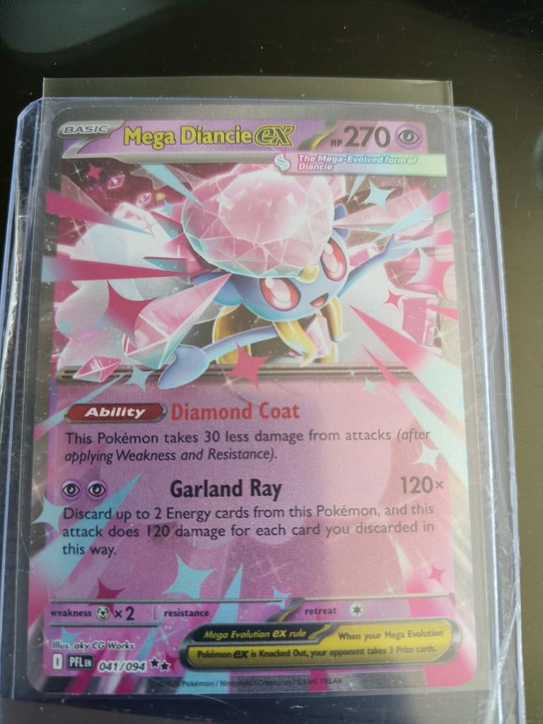 Mega Diancie EX 041/094 Phantasmal Flames NM, Ophalen of Verzenden, Zo goed als nieuw, Losse kaart, Foil