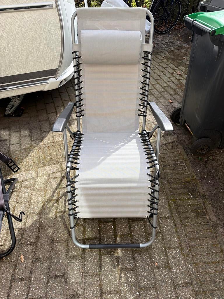 Camping stoel met hoofdkussen, Ophalen of Verzenden, Zo goed als nieuw